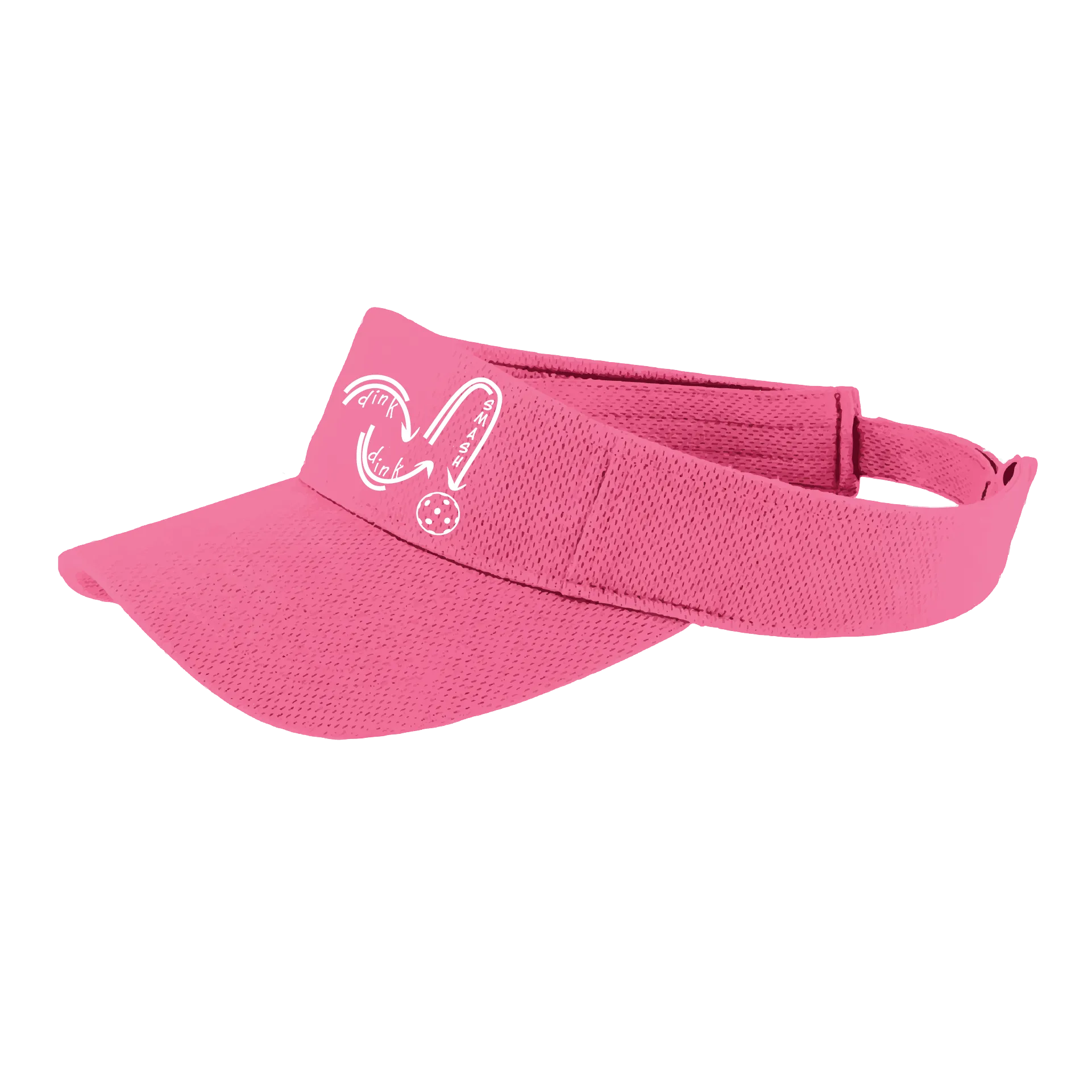 Dink Dink Smash (White) | Pickleball Visors | Moisture Wicking 100% Polyester