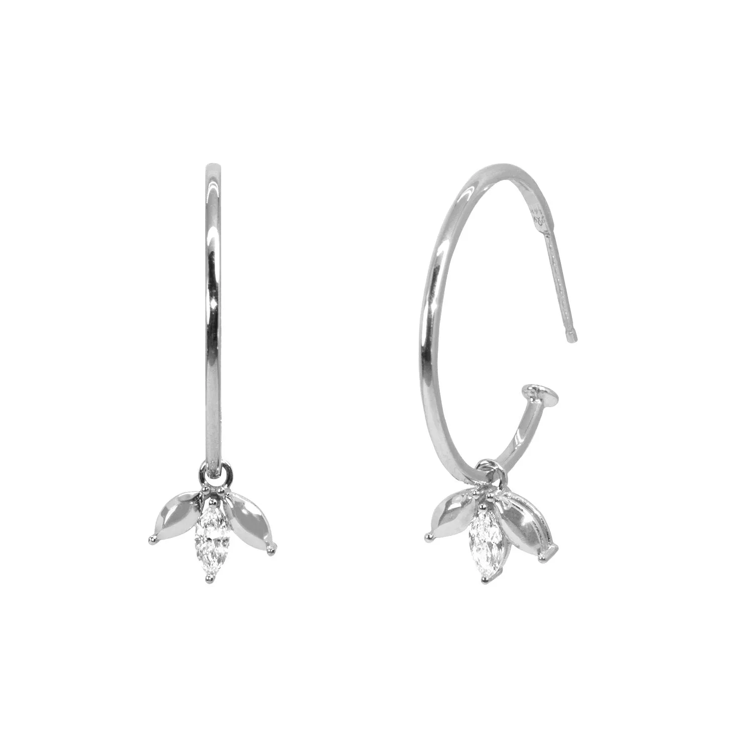 Du Barry Hoop Earring White Diamonds