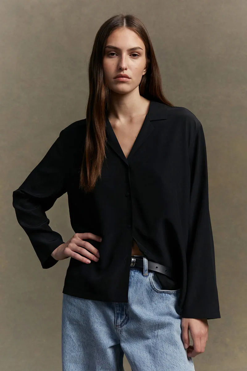 Essie Silk LS Shirt | Black