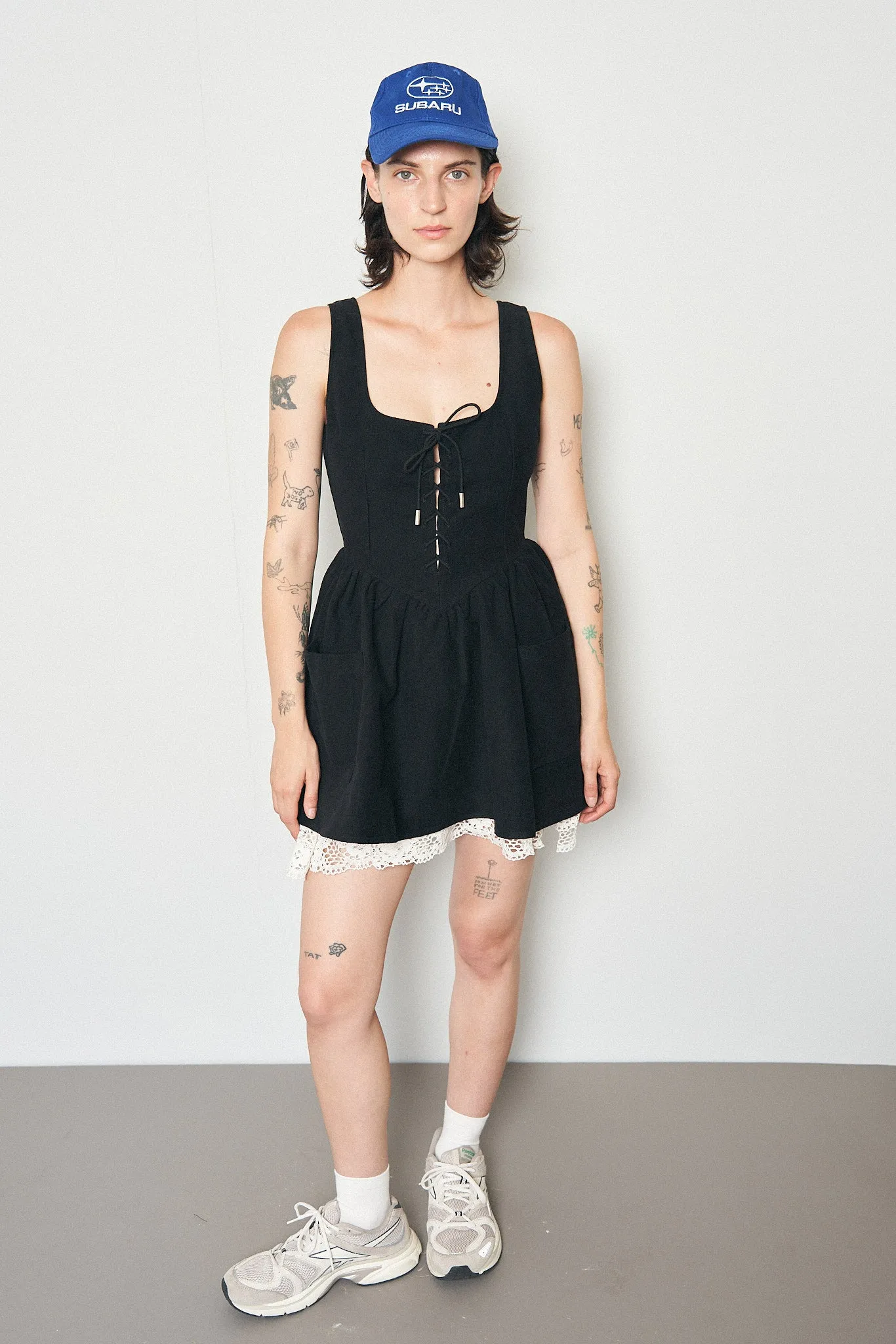 Farm Chores Mini Dress Black