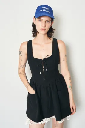 Farm Chores Mini Dress Black