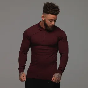 Father Sons Classic Burgundy Long Sleeve Polo Shirt FSH034