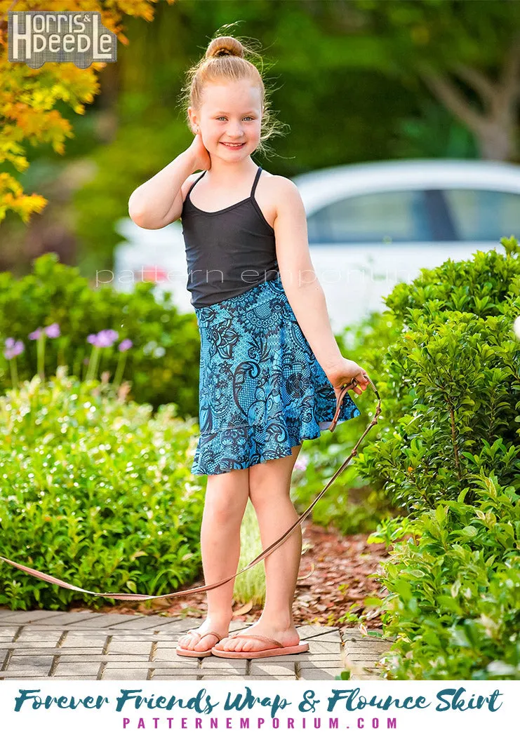 Forever Friends | Girls Wrap & Flounce Skirt Sewing Pattern