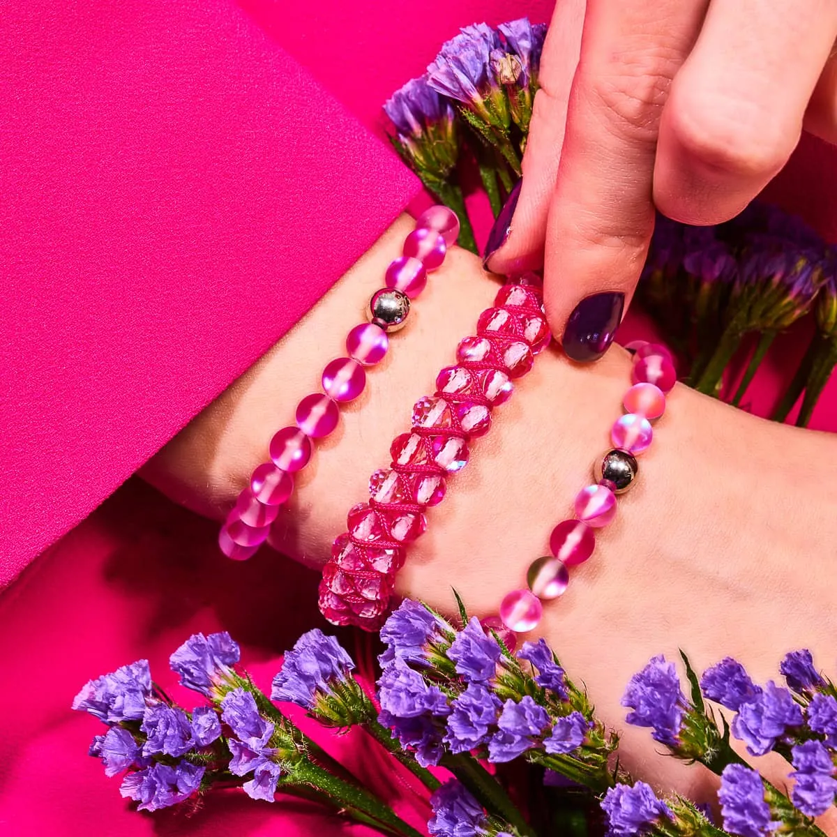 Fuchsia | Silver | Prisma Vitality Bracelet