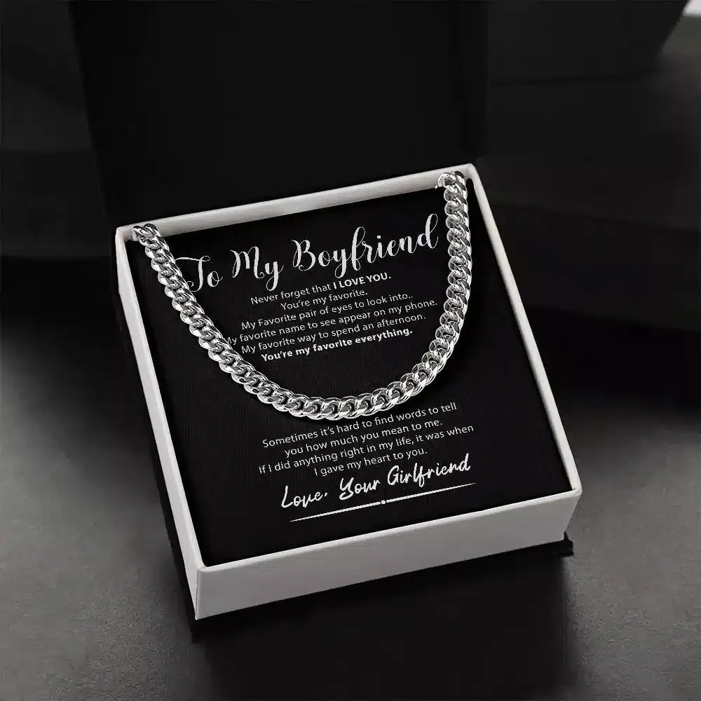 (GF) To My Boyfriend | My Heart | Cuban Link Necklace