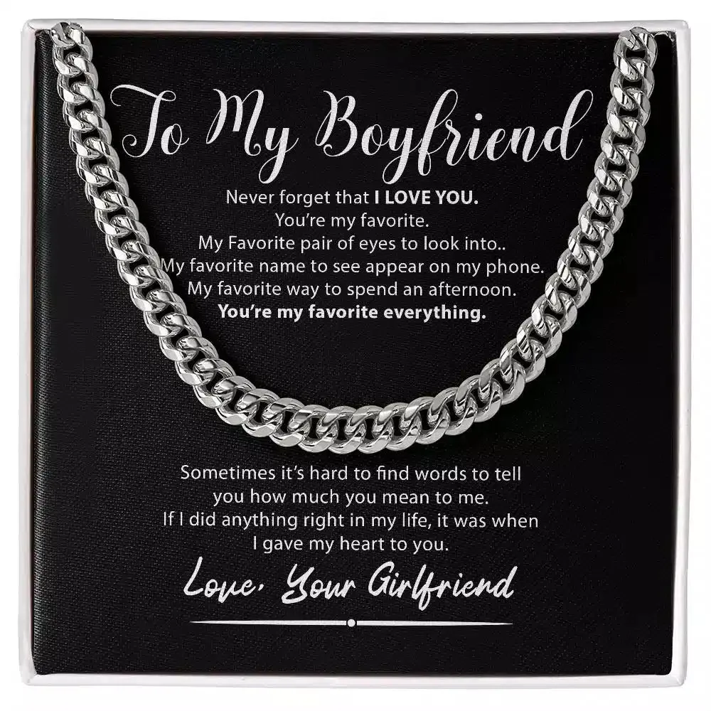 (GF) To My Boyfriend | My Heart | Cuban Link Necklace