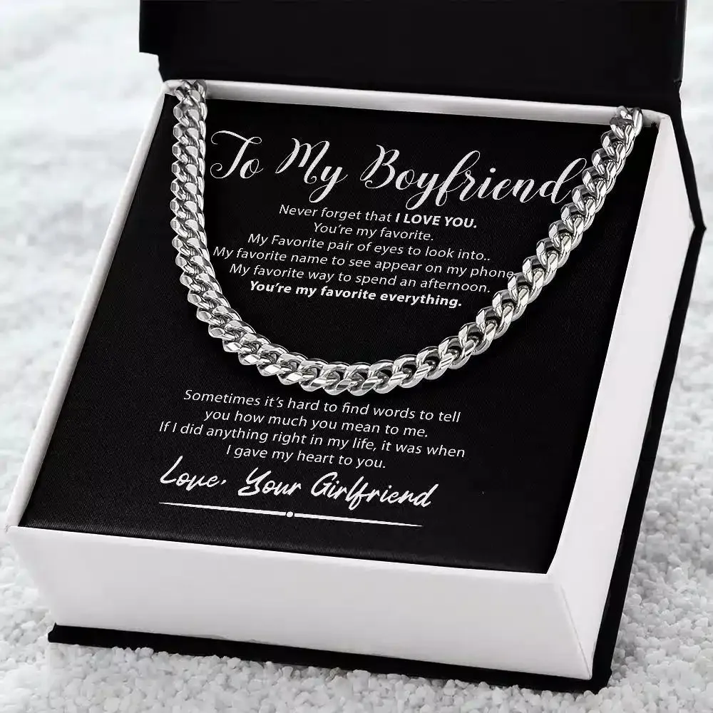 (GF) To My Boyfriend | My Heart | Cuban Link Necklace