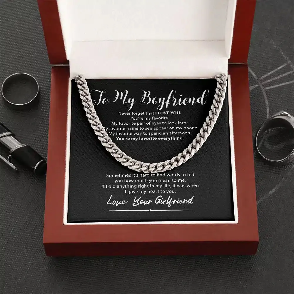 (GF) To My Boyfriend | My Heart | Cuban Link Necklace