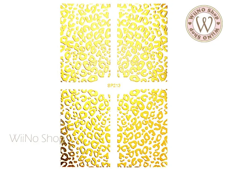 Gold Leopard Print Adhesive Nail Art Sticker - 1 pc (SP213)