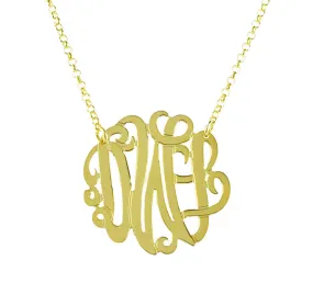 Gold Monogram Necklace - Bella Scroll