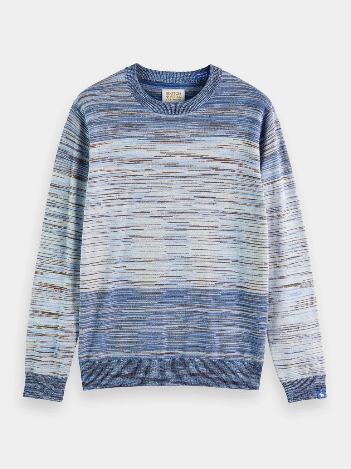 Gradient stripe crewneck sweater