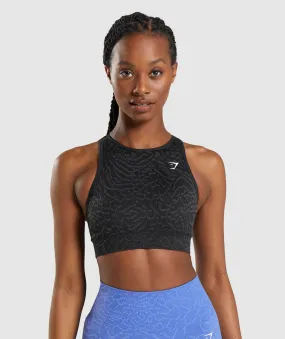 Gymshark Adapt Animal Seamless Sports Bra - Hybrid | Black