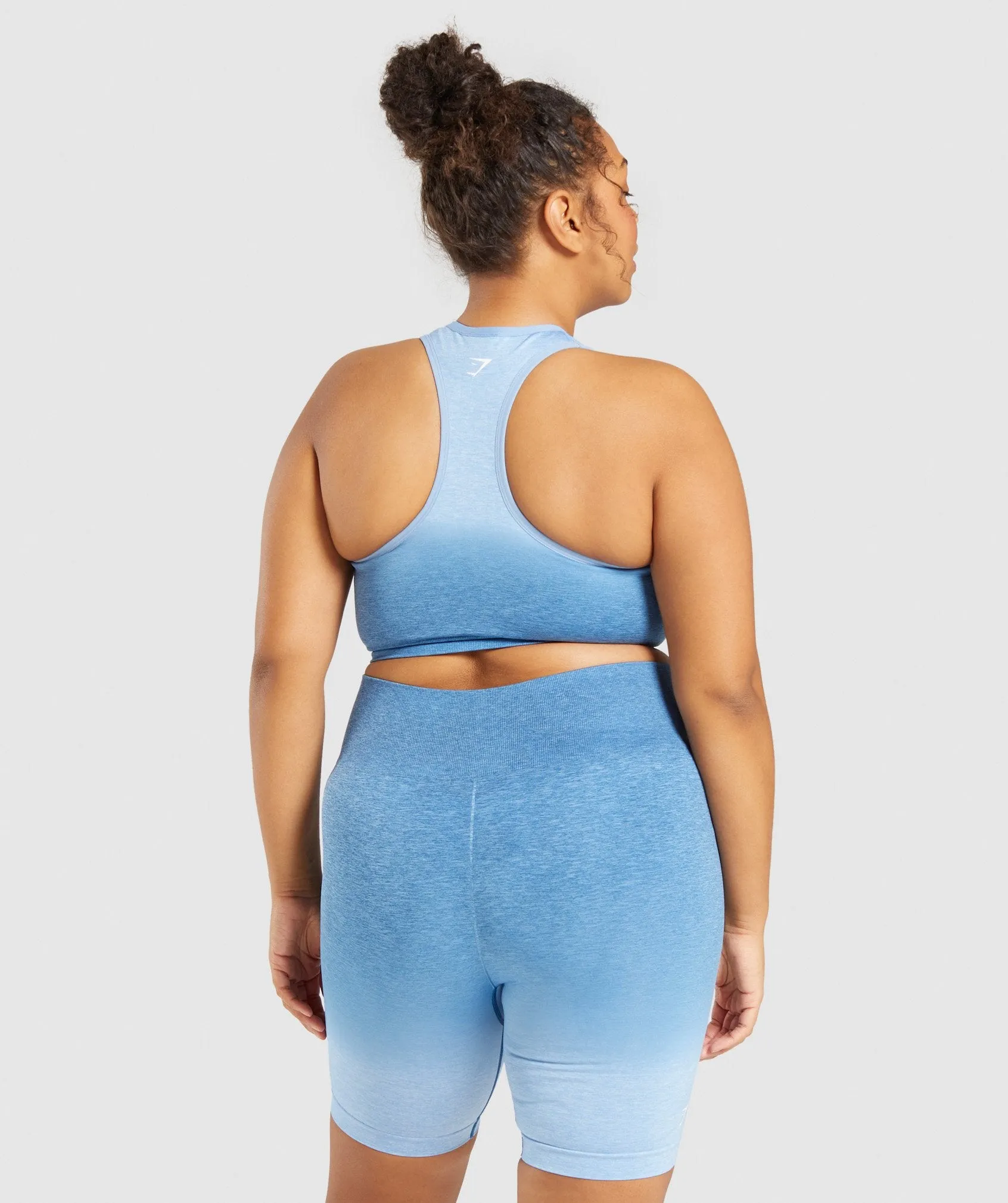 Gymshark Adapt Ombre Seamless Sports Bra - Light Blue Marl/Blue