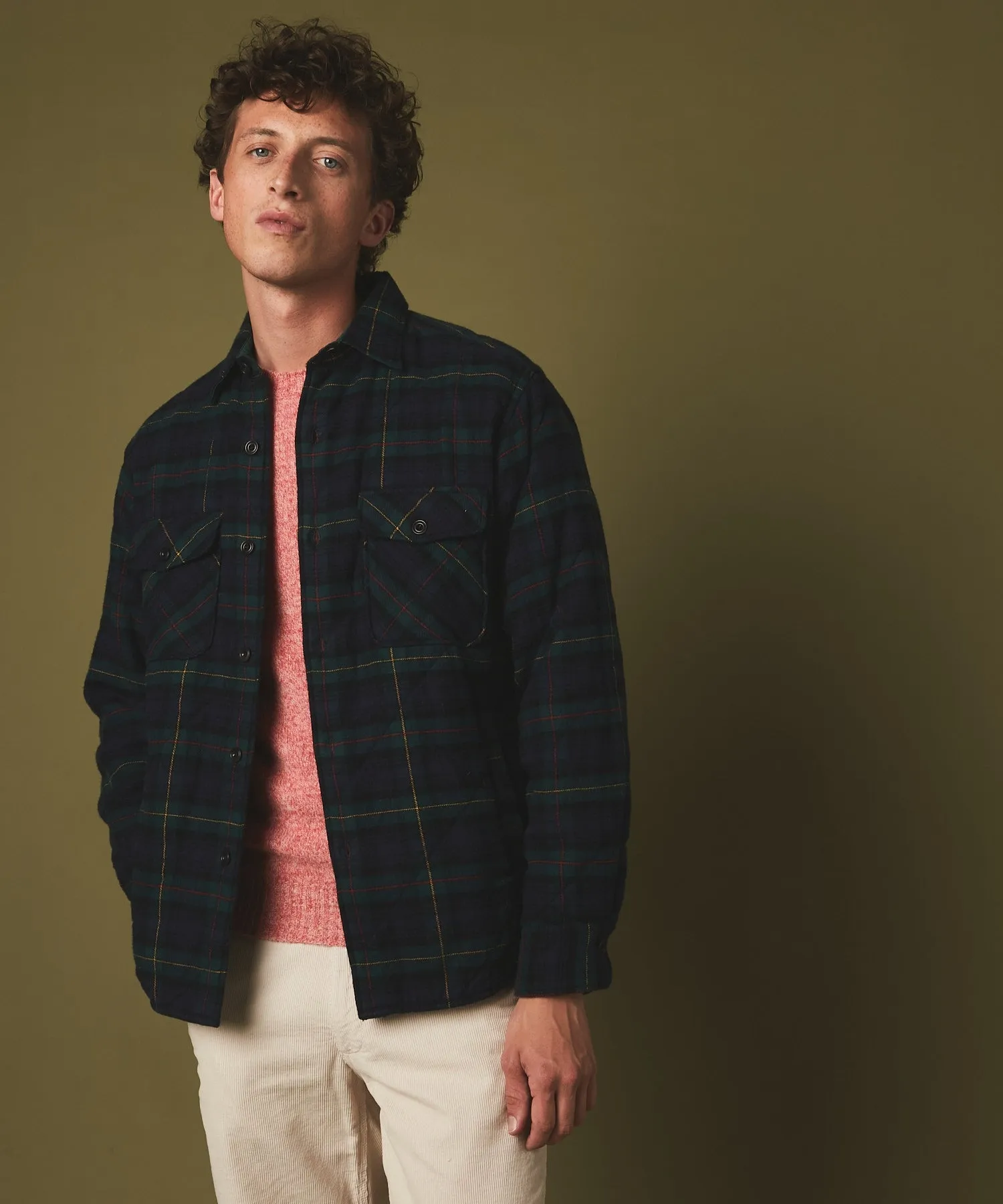 Hartford Peter Quilted Over Shirt - Tartan