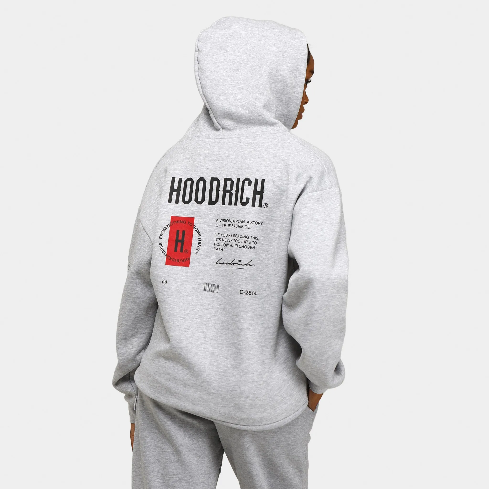 Hoodrich Women's OG Azure Full Zip Hoodie Heather Grey / Black - Mars Red