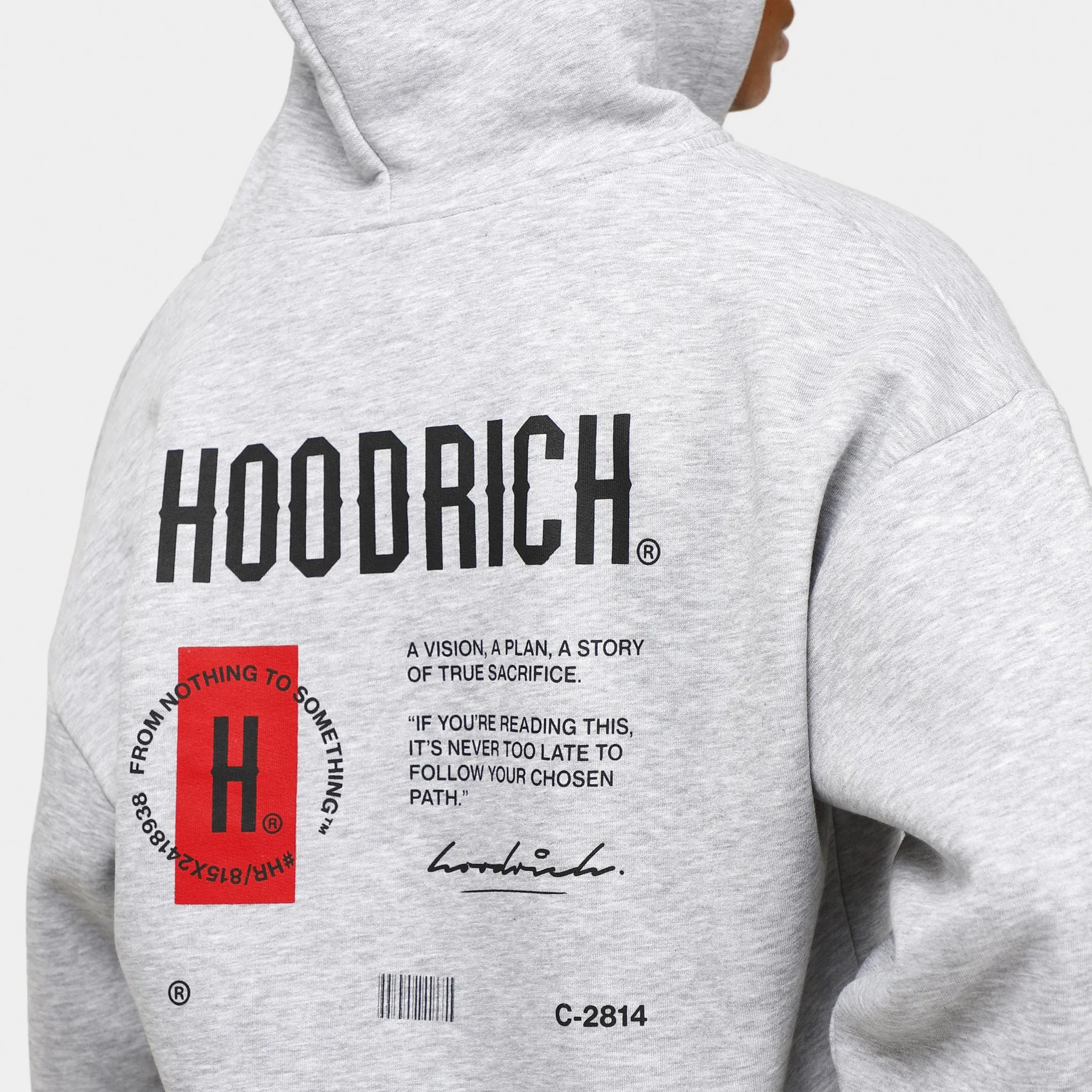 Hoodrich Women's OG Azure Full Zip Hoodie Heather Grey / Black - Mars Red