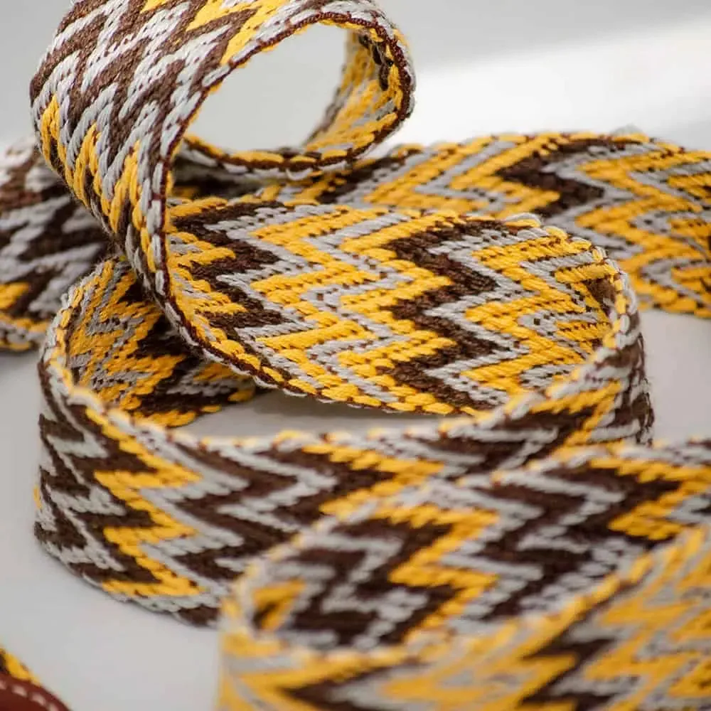 Hundeleine im Boho-Style - "Yellow zikzag leash" - Buddys