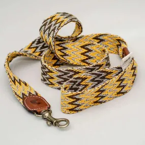 Hundeleine im Boho-Style - "Yellow zikzag leash" - Buddys