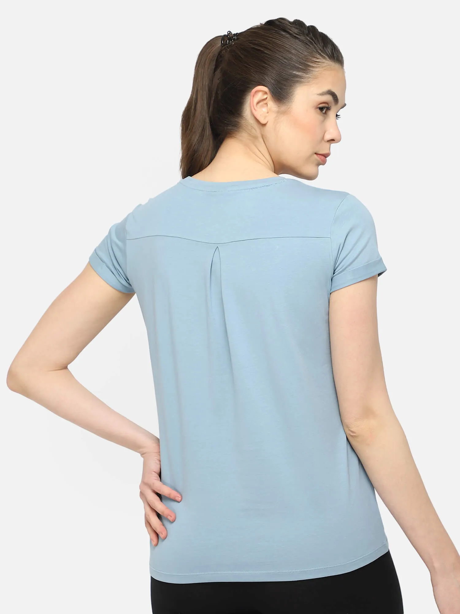 Isobella Women Cotton Blue T-Shirt