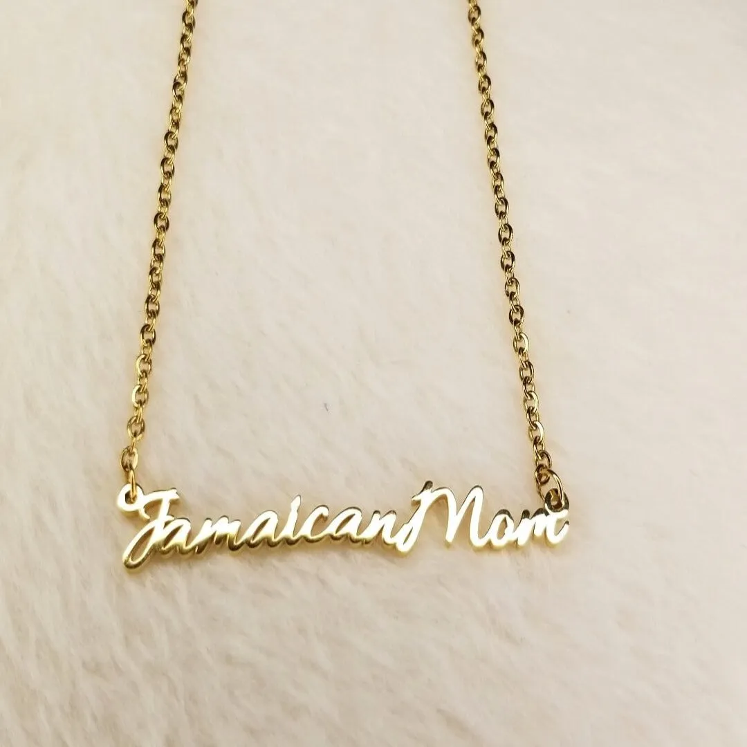 Jamaican Mom Necklace- 18k Gold Plated