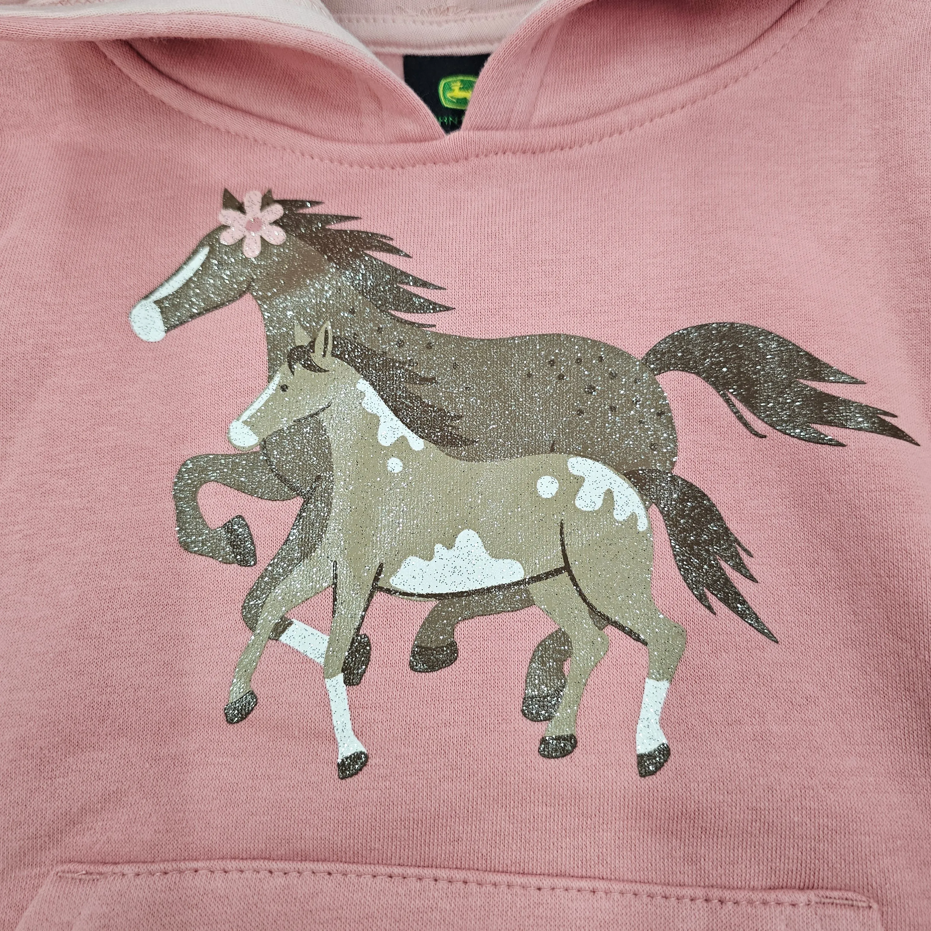 JOHN DEERE MAMA FOAL FLEECE SWEATSHIRT POWDER PINK J2J651PT