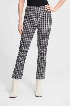 Joseph Ribkoff Black/White Plaid Jacquard Trouser Style 213439