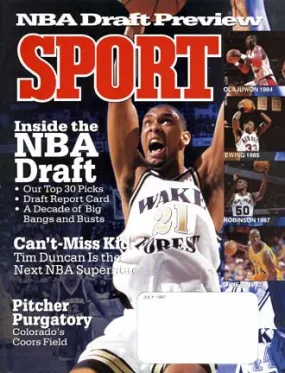 July 1997 Sport Cover (Tim Duncan, Wake Forest Basketball)