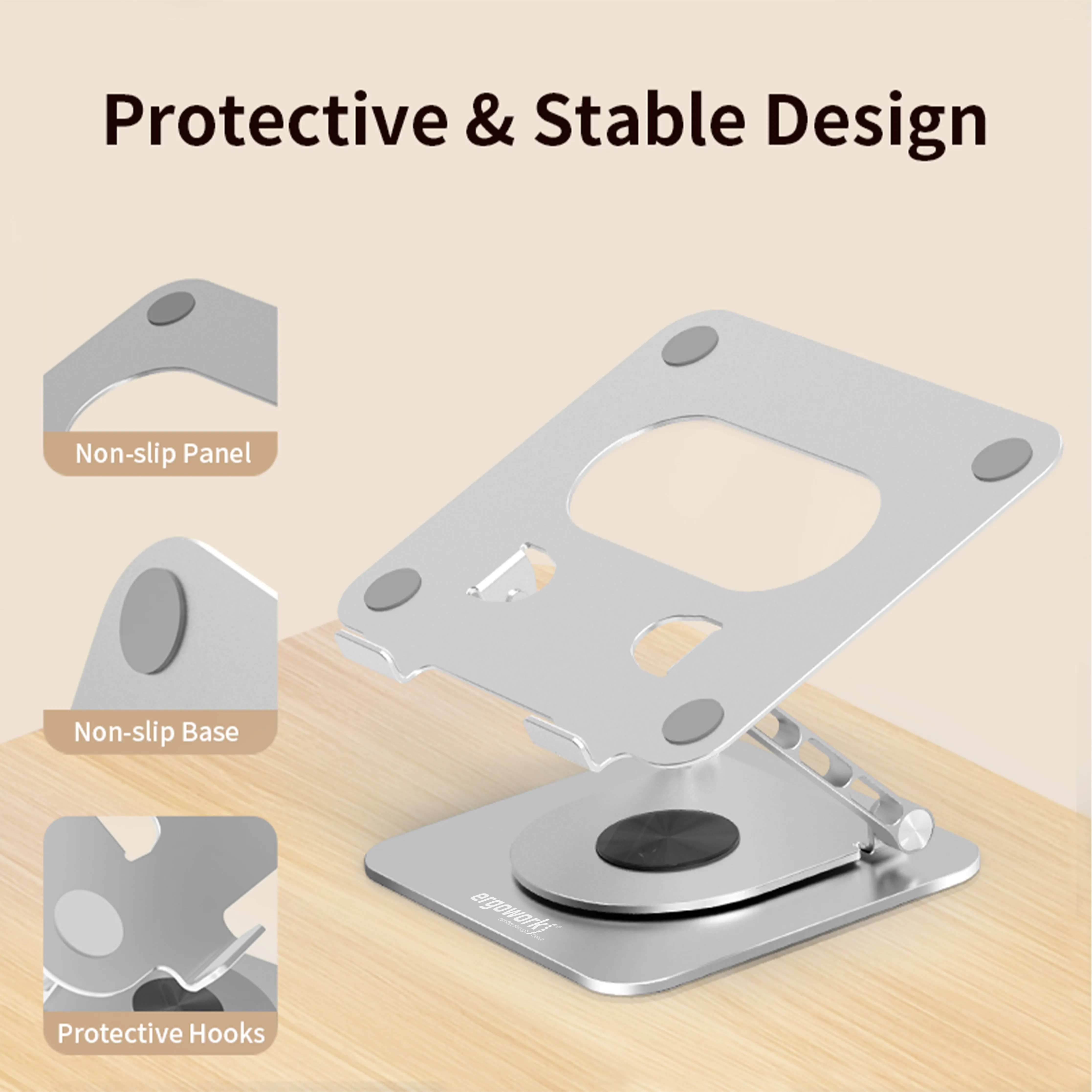 Laptop Stand 360º with Magnetic PD 100W 5-in-1 USB Adapter