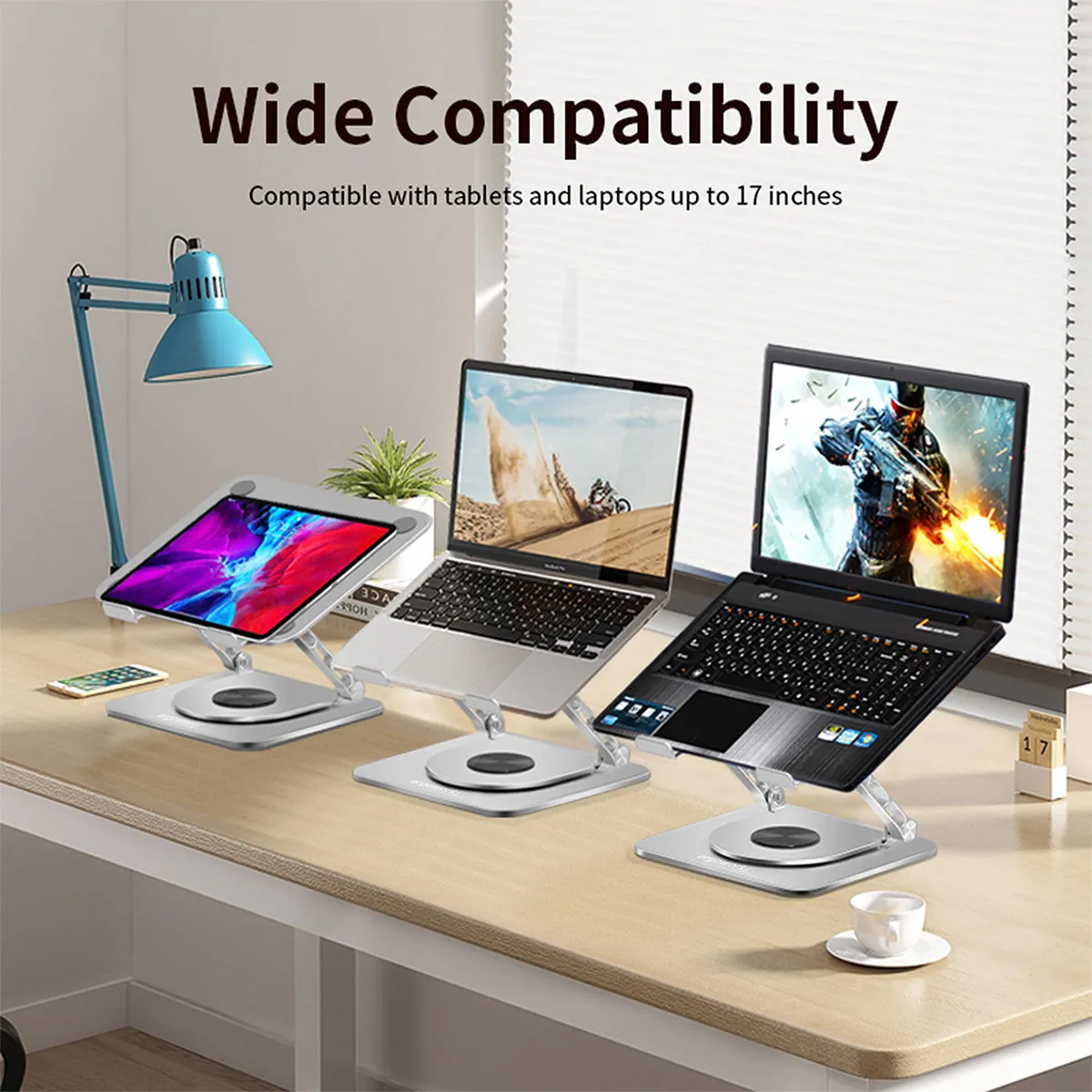 Laptop Stand 360º with Magnetic PD 100W 5-in-1 USB Adapter