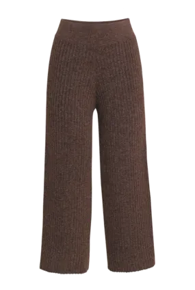 Leah High-Waisted Cropped Pants | Brown