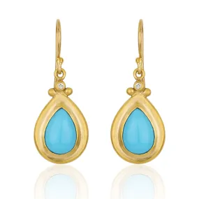 Lika Behar 24k Gold Didyma Sleeping Beauty Turquoise Drop Earrings DI-E-103-GDTQ