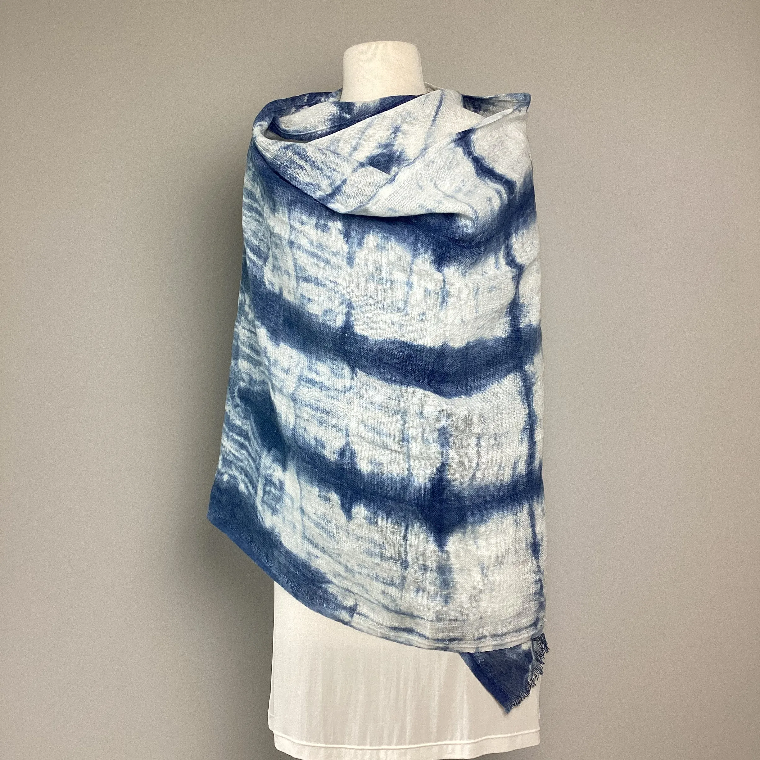 Linen Shibori Shawl