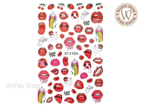 Lips Adhesive Nail Art Sticker - 1 pc (XF3386)