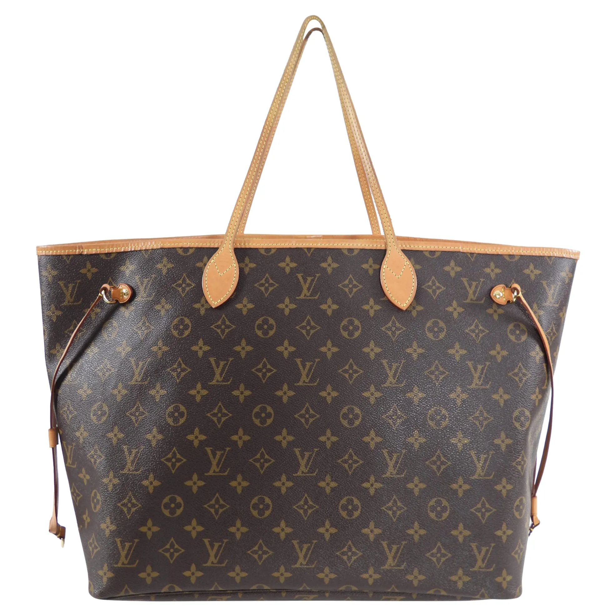 Louis Vuitton Monogram Neverfull GM Large Tote Bag and Pouch