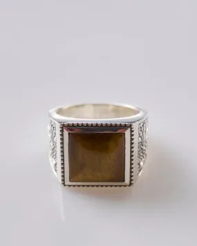 Maple Buick Ring Silver 925 Tiger Eye