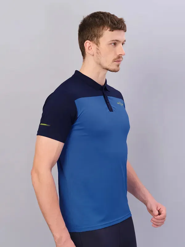 Men Colorblock Relax Fit Polo T-shirt with TECHNO COOL 