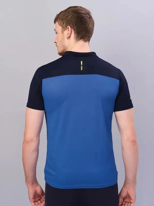 Men Colorblock Relax Fit Polo T-shirt with TECHNO COOL 