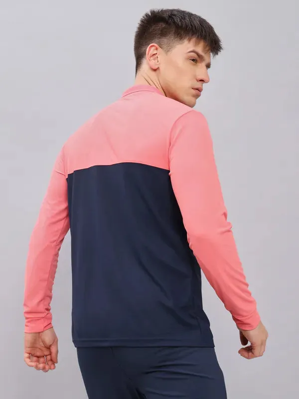 Men Colorblock Slim Fit Polo T-shirt with MATPIQ