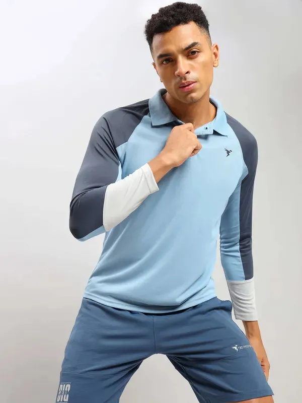 Men Colorblock Slim Fit Polo T-shirt with TECHNO COOL 