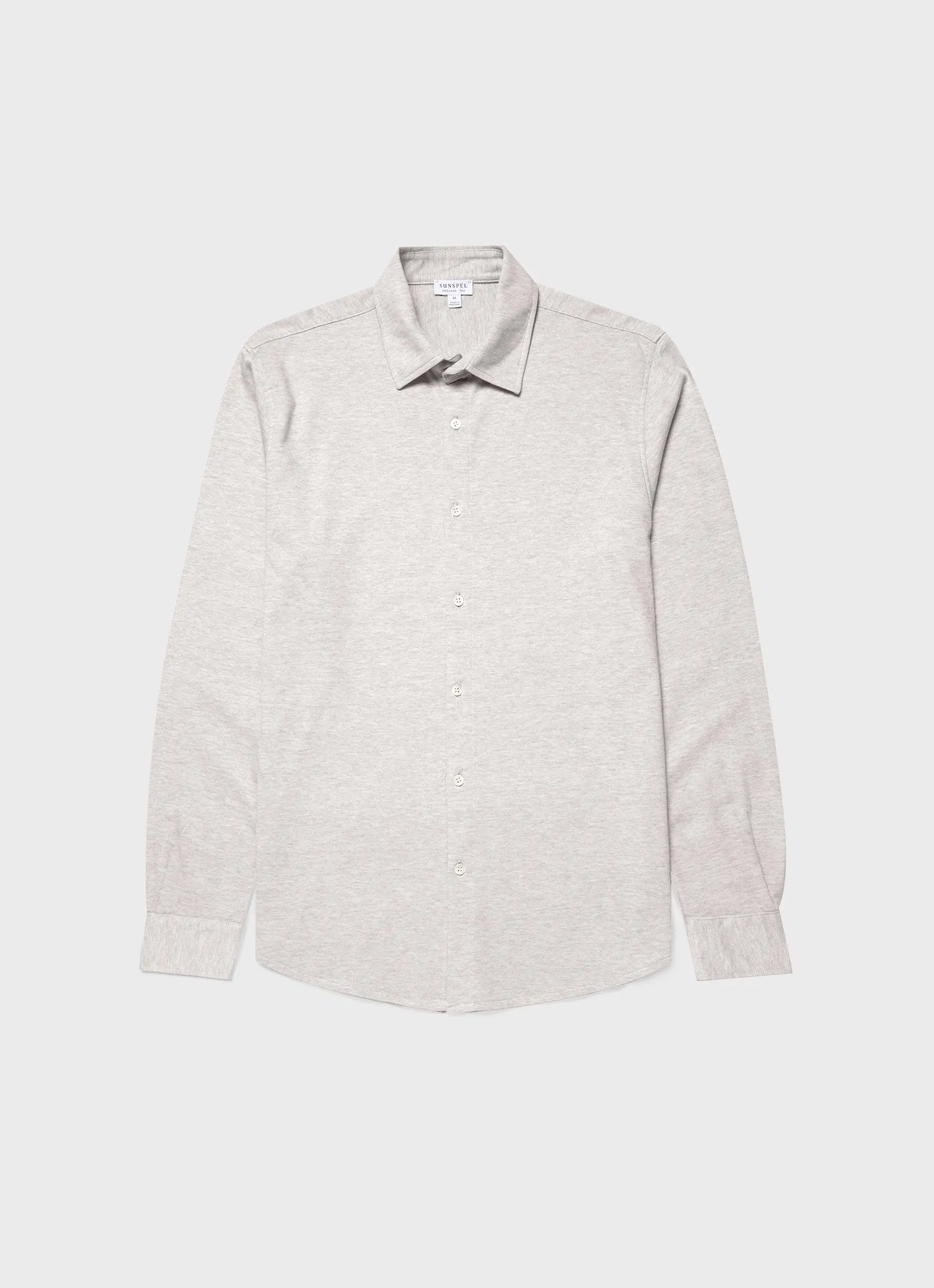 Men's Cotton Cashmere Piqué Shirt in Putty Melange