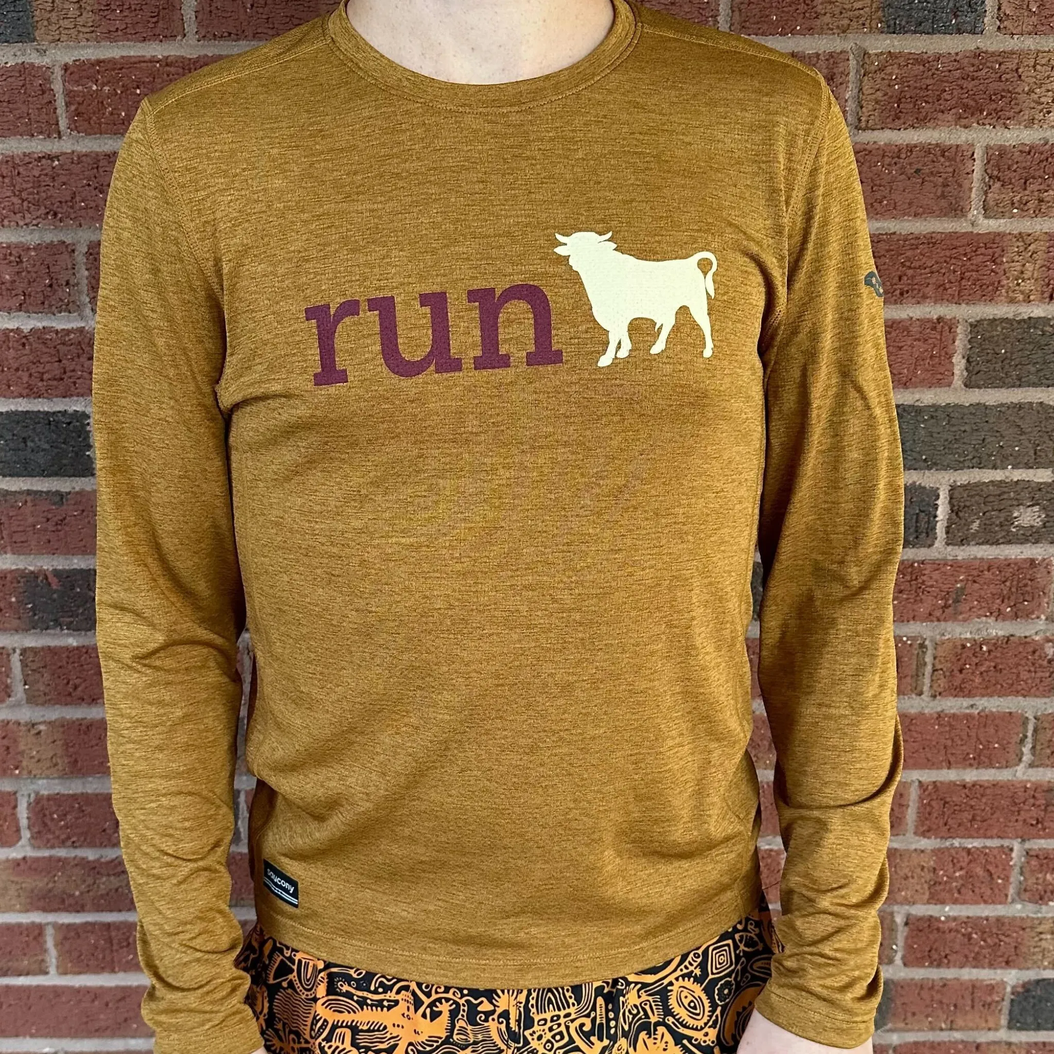 Men's Saucony Stopwatch Long Sleeve Run Bull