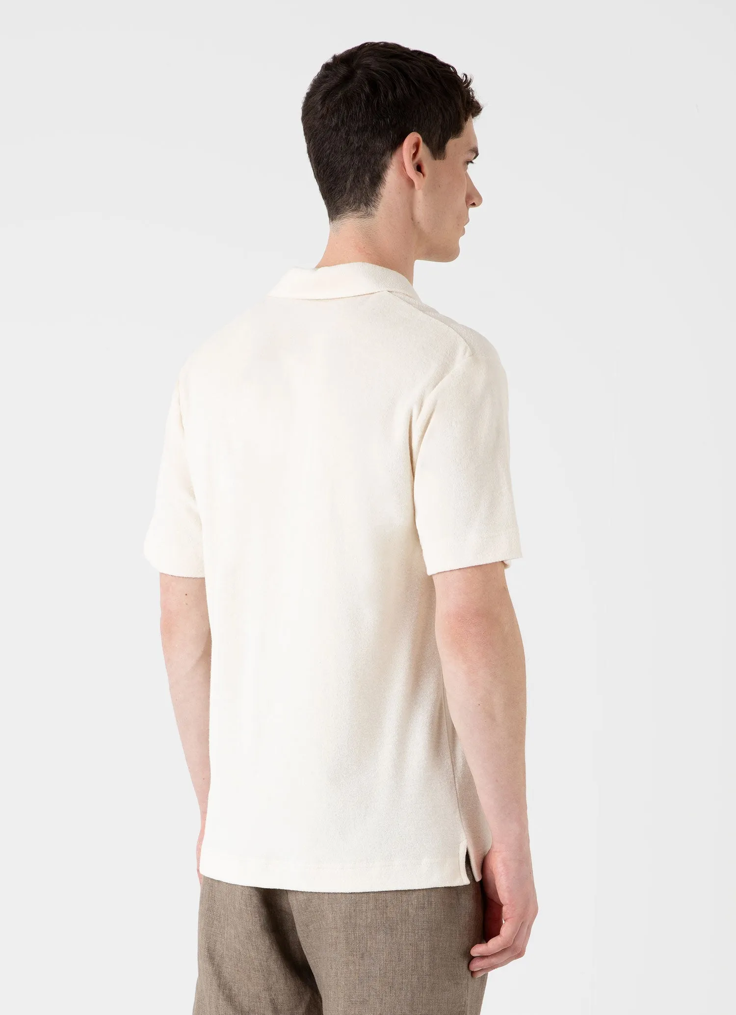 Men's Undyed Towelling Polo Shirt in Undyed