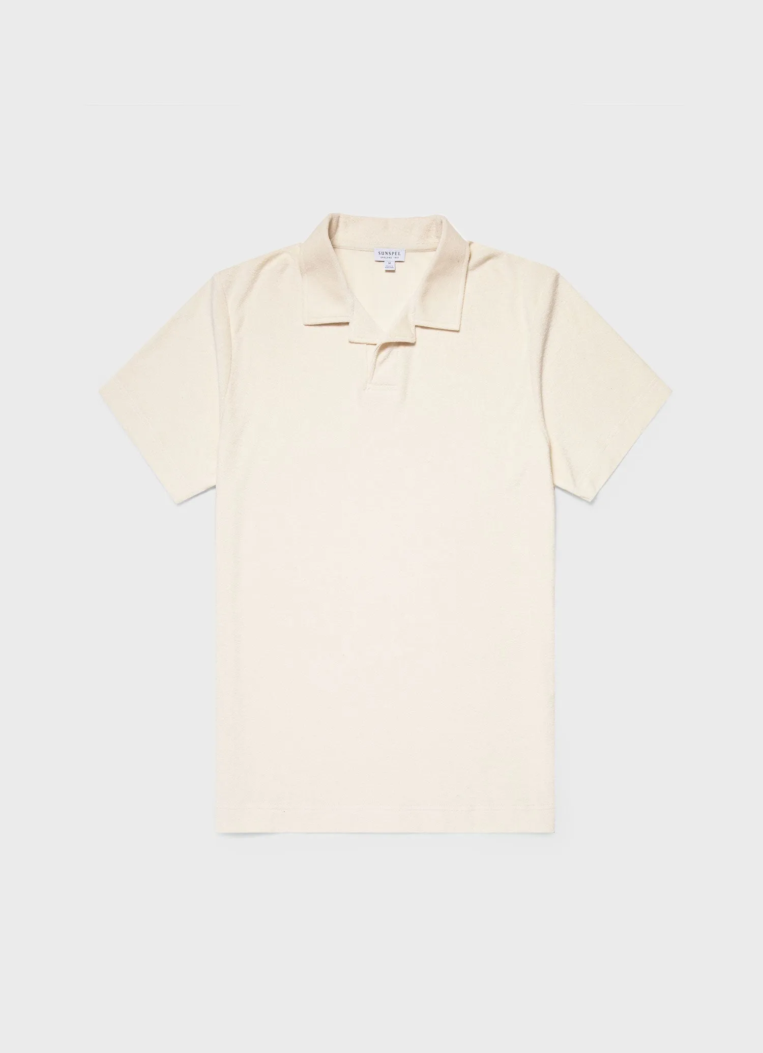 Men's Undyed Towelling Polo Shirt in Undyed