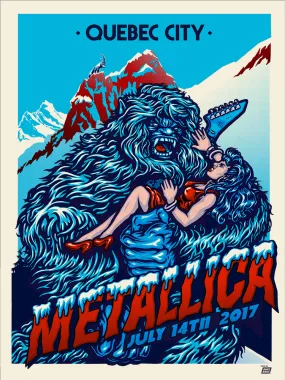 Metallica 2017 Quebec City, QC, Canada Festival D'ete De Quebec Poster - Tour Edition of 70