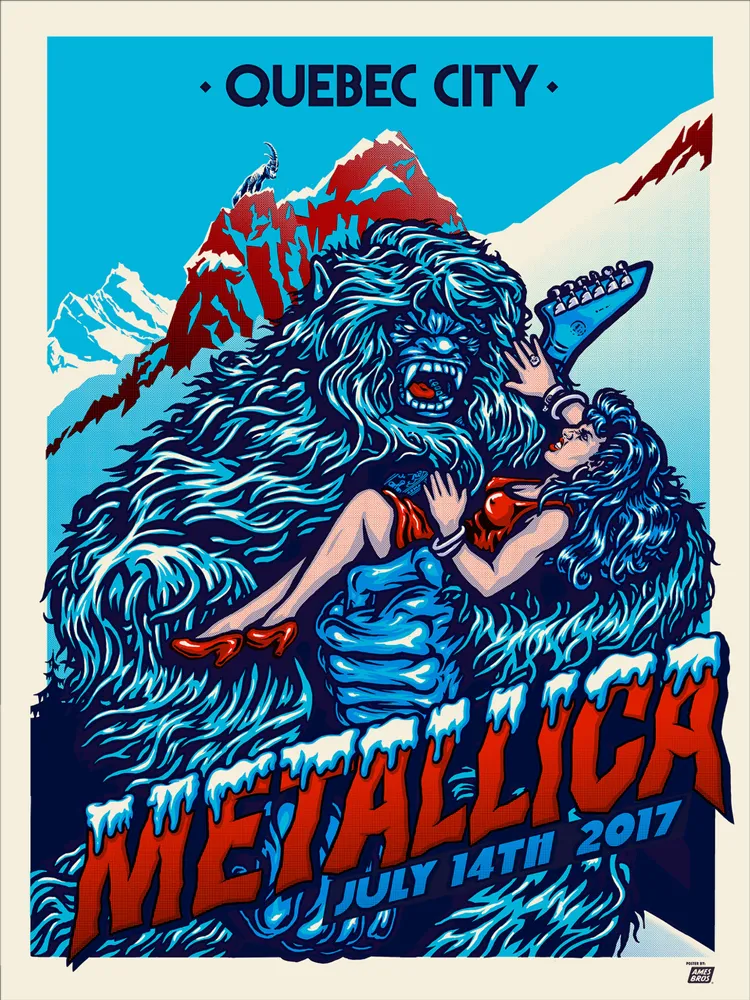 Metallica 2017 Quebec City, QC, Canada Festival D'ete De Quebec Poster - Tour Edition of 70