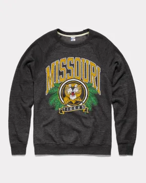 Missouri Tigers Frond Laurel Black Crewneck