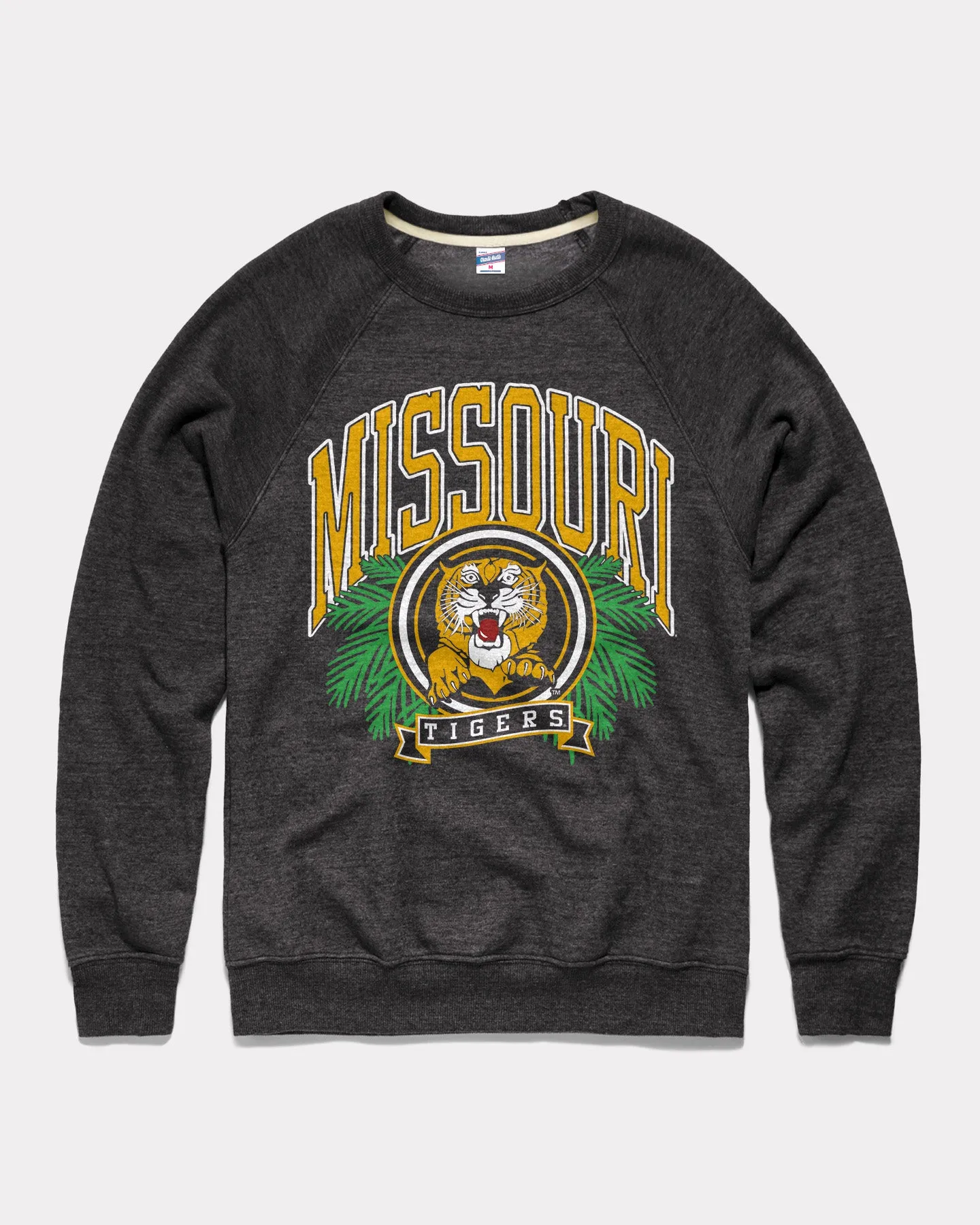 Missouri Tigers Frond Laurel Black Crewneck