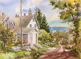 Monhegan Village - original w/c