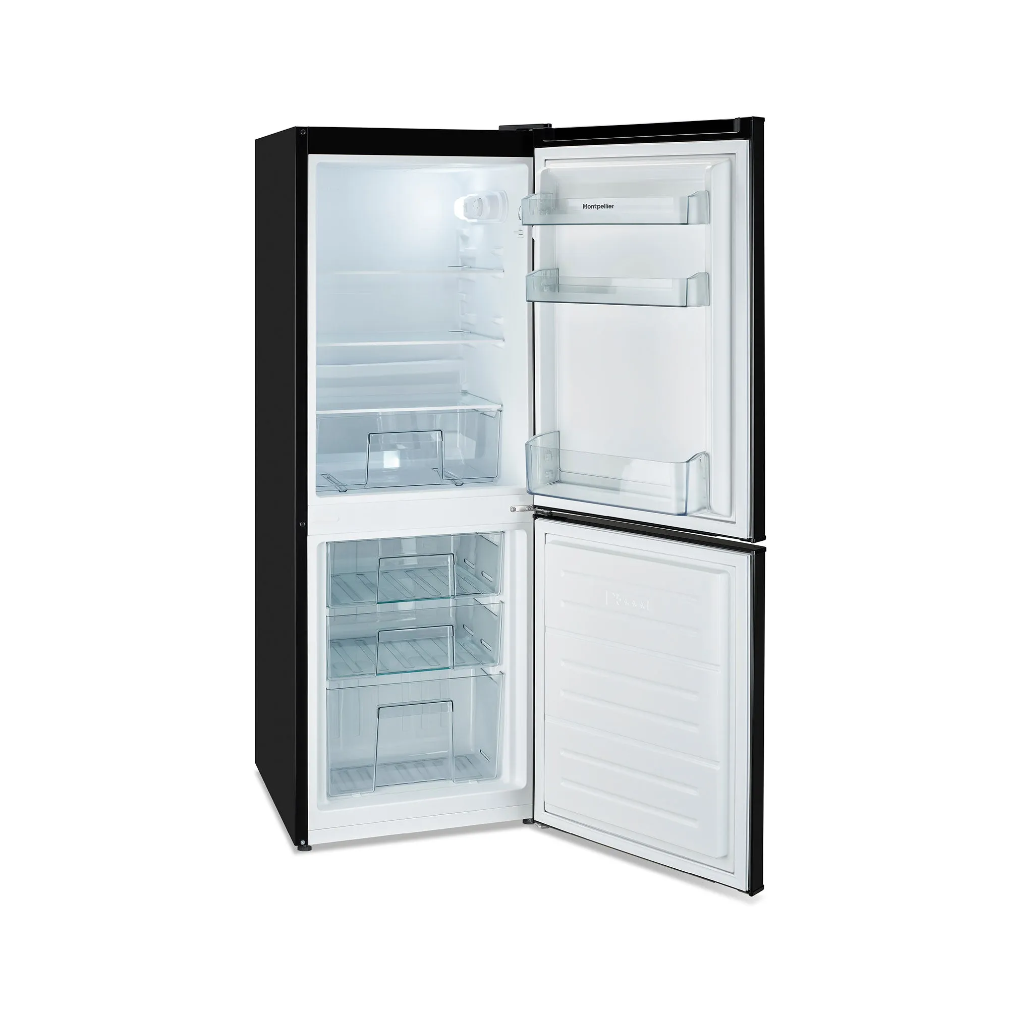 Montpellier MAB145K | Freestanding Retro Style Fridge Freezer – Black