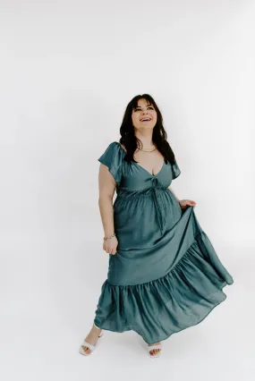 Must Be True Teal Ruffled Dress